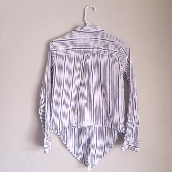 Madewell Front Tie Striped Long Sleeve Button Down - Picture 4 of 8